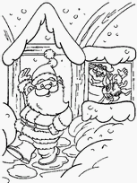 coloriage pere noel et ses rennes